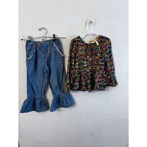 Matilda Jane ruffle pants & Moments w/you to aquarium tunic girls kids size 6